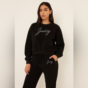 Juicy Couture Black Sherpa Sleepwear Loungewear Set